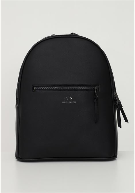 Black backpack for men and women with front logo ARMANI EXCHANGE | 952387CC83000020